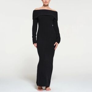 Skims🖤Cozy Knit Maxi Dress / Size Small / in Onyx (NWT!!)